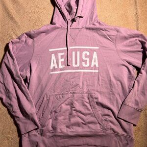 American Eagle Outfitters XXL Pink‎ Purple AE USA Hoodie Pullover Sweatshirt (L)